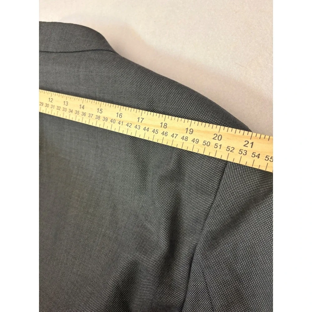 Chaps by Ralph Lauren Mens Grey Micro Pattern 2 Button Blazer Sport Coat 46R